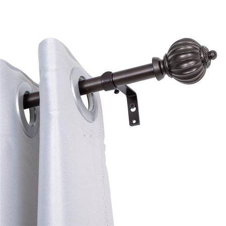 UTOPIA ALLEY Utopia Alley D48RB 0.75 in. Single Decorative Drapery Adjustable Curtain Rods for Windows 86 to 120 in. - Oil Rubbed Bronze D48RB